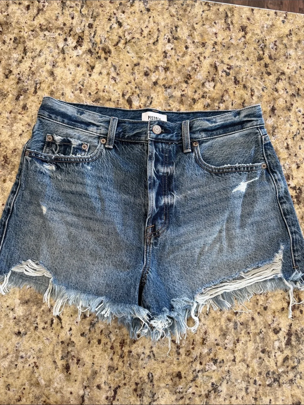 Denim Cutoff Shorts - Blue Distressed Women’s Shorts